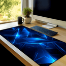 Mouse Pad Gamer Grande Blue Premium - Antiderrapante, Borda Costurada (Tamanhos: 70x35, 80x35, 90x40, 90x50 cm)