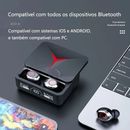 Fone de Ouvido Sem Fio Bluetooth 5.3 M90 - Áudio Hi-Fi Stereo, Controle Touch, Case de Carregamento