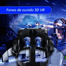 Óculos VR Imersphere: Experiência 3D com Áudio Integrado | Android