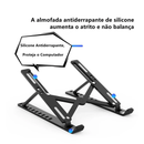 Suporte Articulado Compacto para Notebook e Laptop ErgoBase™ - Base de Apoio Preta, Ajustável e Ergonômica