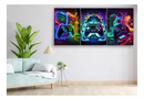 Quadro LED Neon Game – Arte Gamer 3D com Iluminação (3 Peças)