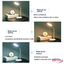 Luminária de Mesa LED Recarregável FlexiLight™ - Abajur Touch com Haste Flexível, Ideal para Estudo e Uso Sem Fio