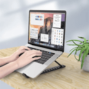 Suporte Articulado Compacto para Notebook e Laptop ErgoBase™ - Base de Apoio Preta, Ajustável e Ergonômica