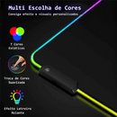 Mouse Pad Gamer Profissional 80x30cm - LED RGB 7 Cores, Superfície Speed e Base Antiderrapante