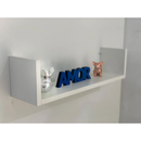 Kit com 3 Nichos Prateleiras em U - UniShelf™ - Tamanhos 20/30/40 cm, MDF Branco e Preto, Ideal para Livros e Decoração de Sala e Quarto