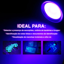 Lanterna UV LED Ultravioleta 395nm - Detecta Notas Falsas, Resíduos, Urina e Insetos - Luz Negra Roxa Portátil (Bateria Inclusa)