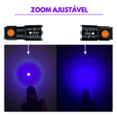 Lanterna UV LED Ultravioleta 395nm - Detecta Notas Falsas, Resíduos, Urina e Insetos - Luz Negra Roxa Portátil (Bateria Inclusa)