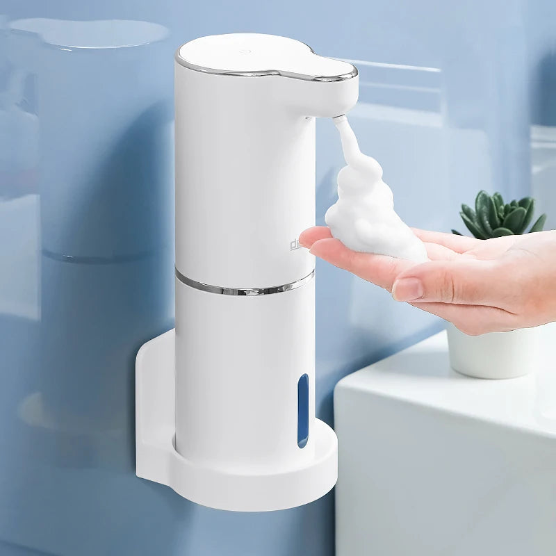 Máquina Automática de Lavagem de Mãos com Dispensador de Sabão em Espuma, para Banheiro, com Carregamento USB, Material de ABS de Alta Qualidade na Cor Branca