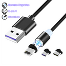 Cabo Magnético 3 em 1 H'maston SJX01 - Lightning + USB-C + Micro USB (1m) - Compatível com iPhone, Android e Acessórios