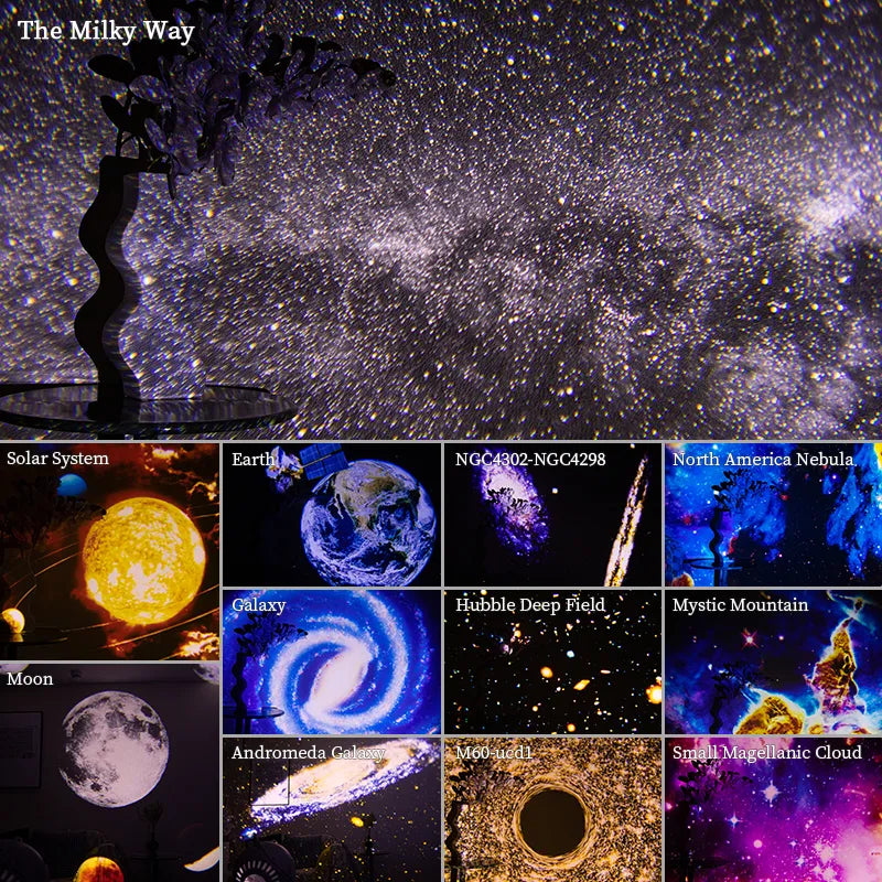 Luminária Noturna, Projetor de Galáxia, Projetor de Céu Estrelado, Lâmpada Planetária Giratória 360° Para Quarto de Crianças, Presente de Dia dos Namorados, Decoração de Casamento.