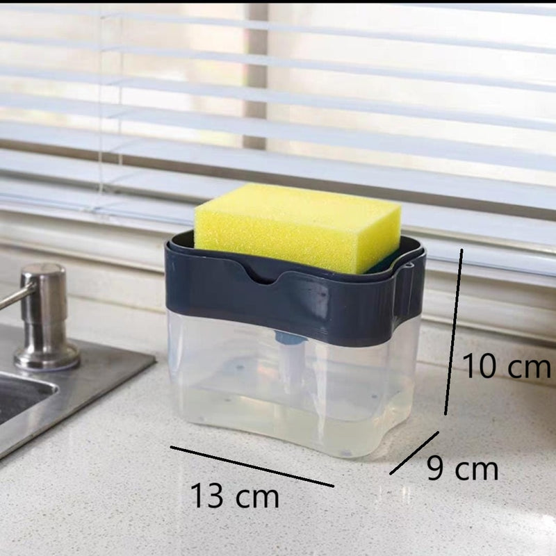 KIT 1 ou 2 Dispenser Porta Detergente Sabão Suporte para Esponja 600ml Premium